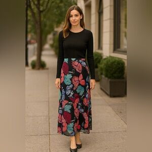 Floral Butterfly Maxi Skirt
